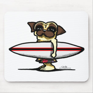 Surfer Pug Muismat
