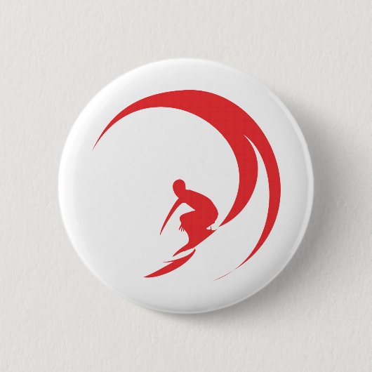 Surfer Red Ronde Button 5,7 Cm (Voorkant)