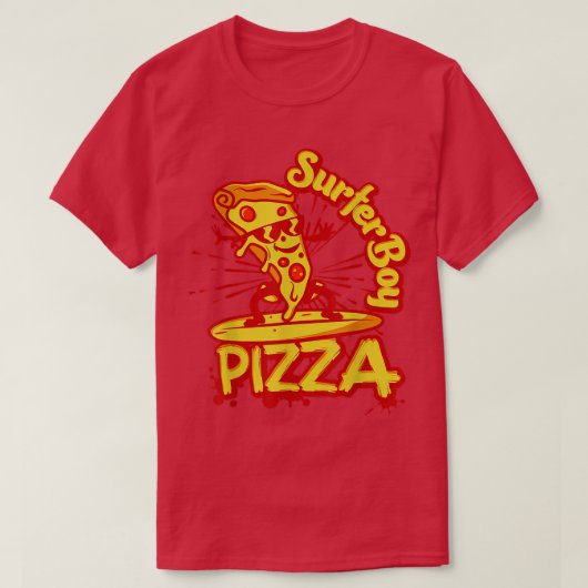 Surfer Retro Pizza Boy 1634 T-shirt (Design voorkant)