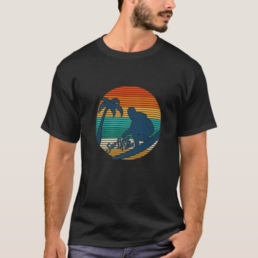 Surfer Retro Sun Surfboard Beachwe T-shirt (Voorkant)