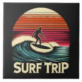 Surfer retro sunset tegeltje (Voorkant)