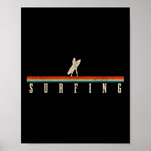 Surfer Retro Surfen Strand Surf _1 Poster (Voorkant)