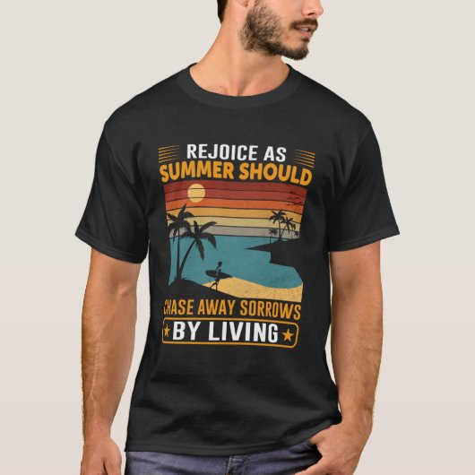 Surfer Retro Surfen Strand Zomervakantie T-shirt (Voorkant)
