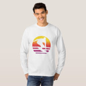 Surfer Retro Surfen Zonsondergang T-shirt (Voorkant volledig)