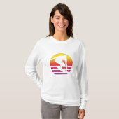 Surfer Retro Surfen Zonsondergang T-shirt (Voorkant volledig)