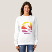 Surfer Retro Surfen Zonsondergang Trui (Voorkant volledig)