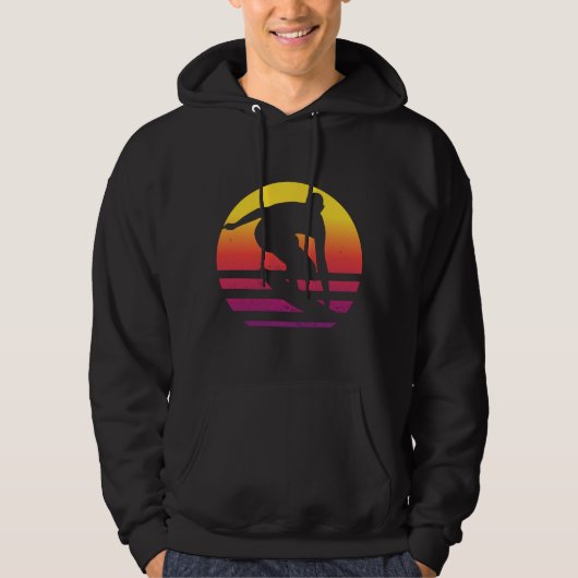 Surfer Retro Surfing Sunset Hoodie (Voorkant)