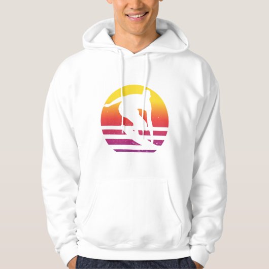 Surfer Retro Surfing Sunset Hoodie (Voorkant)