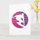 Surfer Retro Surfing Sunset Kaart (Gele Bloem)