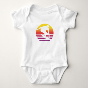 Surfer Retro Surfing Sunset Romper