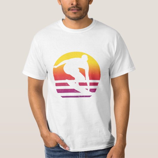 Surfer Retro Surfing Sunset T-shirt (Voorkant)
