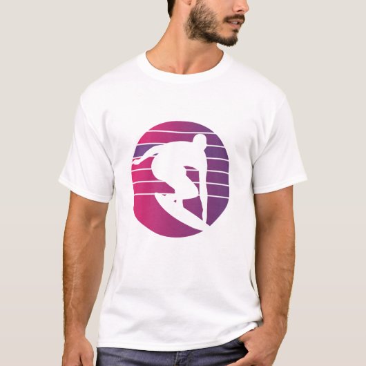Surfer Retro Surfing Sunset T-shirt (Voorkant)