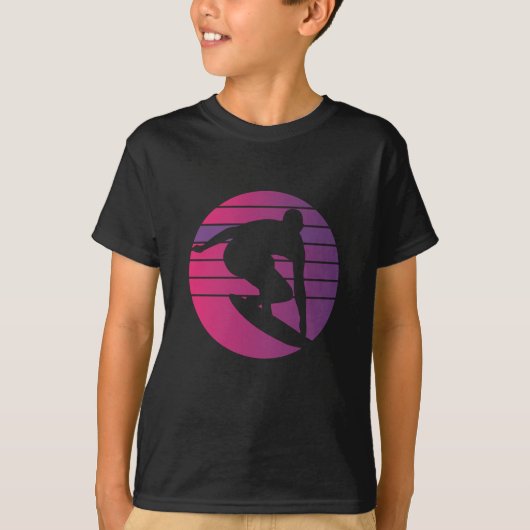 Surfer Retro Surfing Sunset T-shirt (Voorkant)