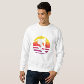 Surfer Retro Surfing Sunset Trui (Voorkant volledig)