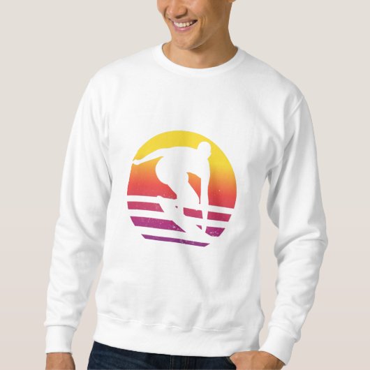Surfer Retro Surfing Sunset Trui (Voorkant)