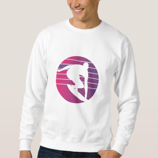 Surfer Retro Surfing Sunset Trui (Voorkant)