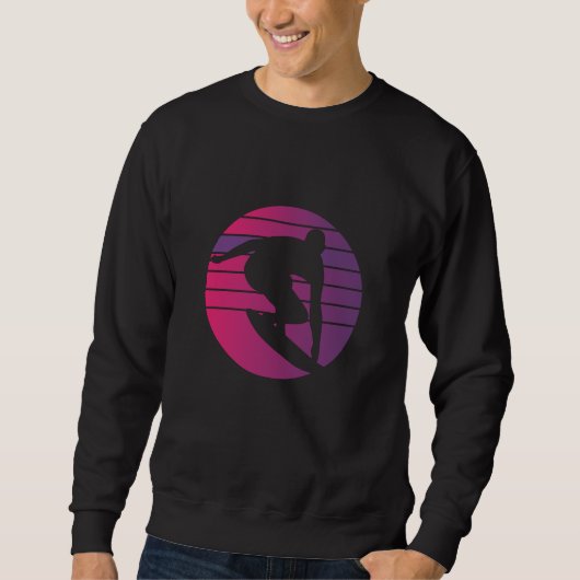 Surfer Retro Surfing Sunset Trui (Voorkant)