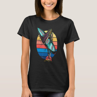 Surfer Retro Zonsondergang Surfplank Surfen 1 T-shirt