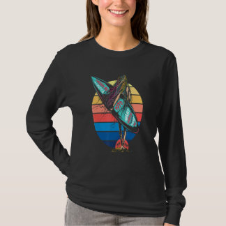 Surfer Retro Zonsondergang Surfplank Surfen 1 T-shirt