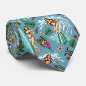 surfer retrodame stropdas (Opgerold)