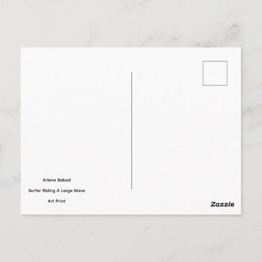 Surfer Riding A Large Wave, Briefkaart (Achterkant)