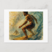 Surfer Riding A Large Wave, Briefkaart (Voorkant)