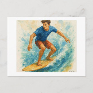 Surfer Riding a Wave, Briefkaart