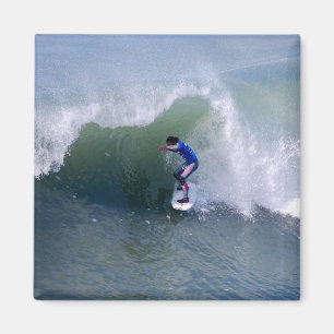 Surfer Riding in Curl Magnet