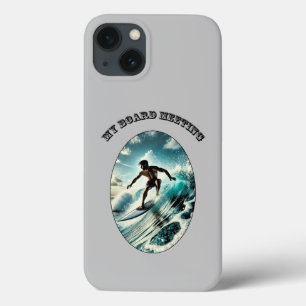 surfer rijden op een grote golf URM Case-Mate iPhone Case