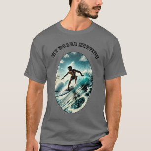 surfer rijden op een grote golf URM T-shirt