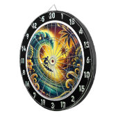 Surfer rijden Sunset Wave Wall Art Dartbord (Voorkant Rechts)