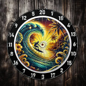 Surfer rijden Sunset Wave Wall Art Dartbord