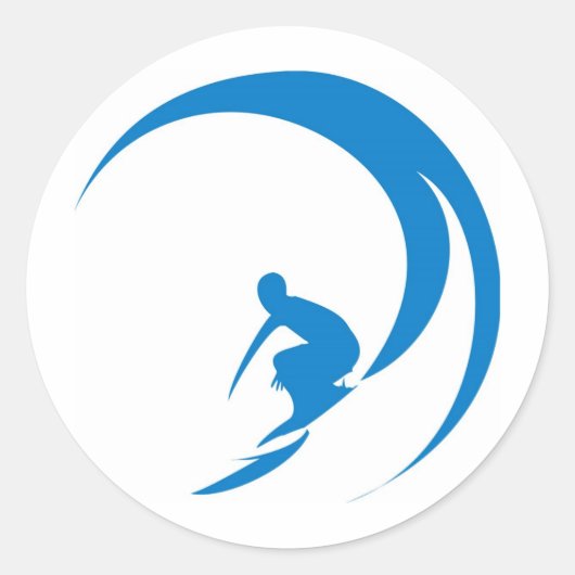 Surfer Ronde Sticker (Voorkant)