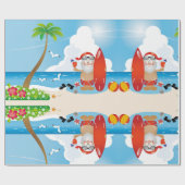 surfer santa claus cadeaupapier (Vlak)