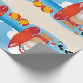 surfer santa claus cadeaupapier (Hoek)