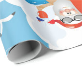 surfer santa claus cadeaupapier (Rol Hoek)