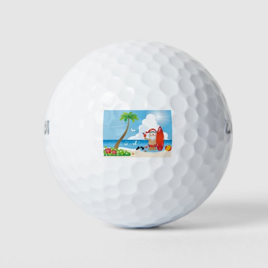 surfer santa claus golfballen (Voorkant)