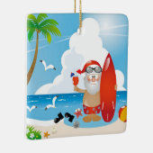 surfer santa claus keramisch ornament (Rechts)