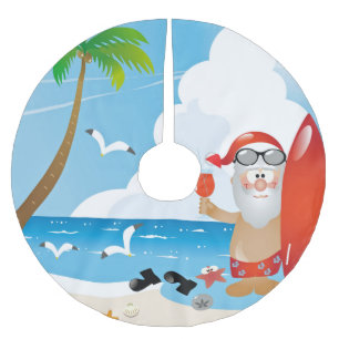 surfer santa claus kerstboom rok