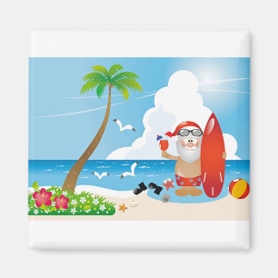 surfer santa claus magneet