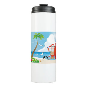 surfer santa claus thermosbeker