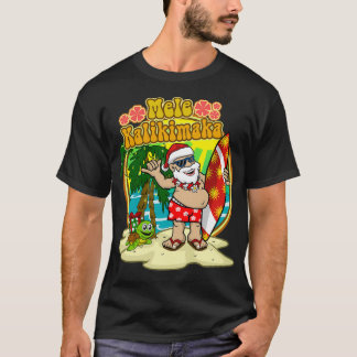 Surfer Santa Hawaiian Christmas T-shirt