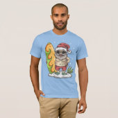 Surfer Santa met Tattoo T-shirt (Voorkant volledig)