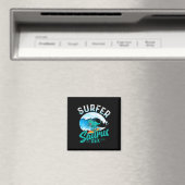Surfer Saurus Rex Surfende Dinosaur Surf Dino Surf Magneet (Insitu (Vaatwasser))