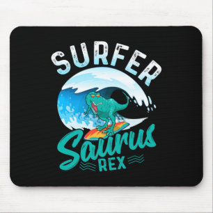 Surfer Saurus Rex Surfende Dinosaur Surf Dino Surf Muismat