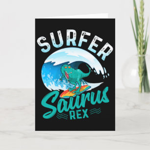 Surfer Saurus Rex Surfende Dinosaurus Surf Dino Su Kaart