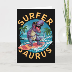 Surfer Saurus T-rex Dinosauriërs Surfen Dino Rijde Kaart