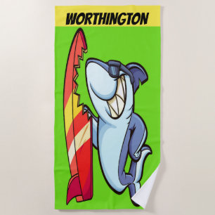 SURFER Shark Beach Towel Strandlaken
