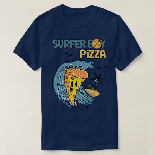 Surfer Shirt Retro Pizza Boy Premium 30825344 (Design voorkant)