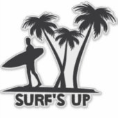 Surfer Silhoette Sticker (Voorkant)
